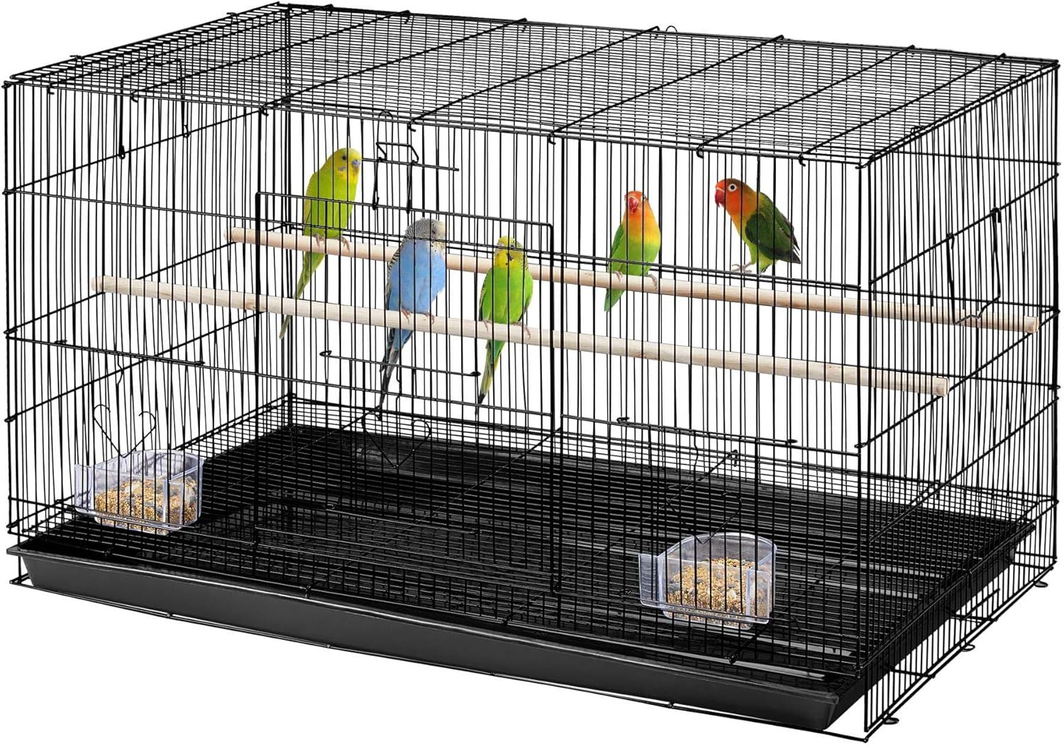 Ptačí klec 77 × 45,5 × 45,5 cm – prostorná klec pro papoušky a andulky Yaheetech